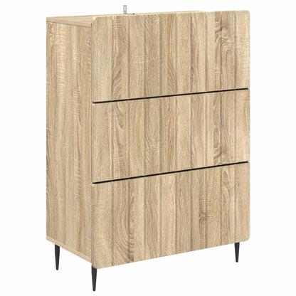vidaXL Drawer Cabinet Sonoma Oak 66 x 34.5 x 92 cm Engineered Wood