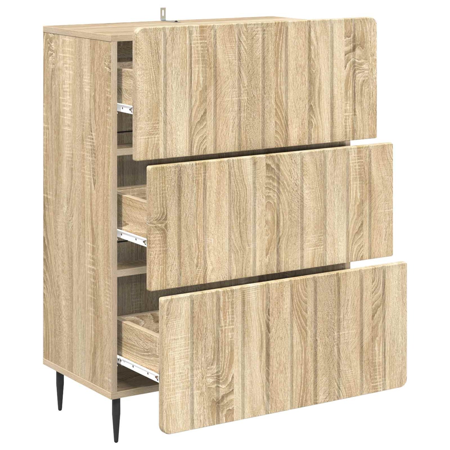 vidaXL Drawer Cabinet Sonoma Oak 66 x 34.5 x 92 cm Engineered Wood