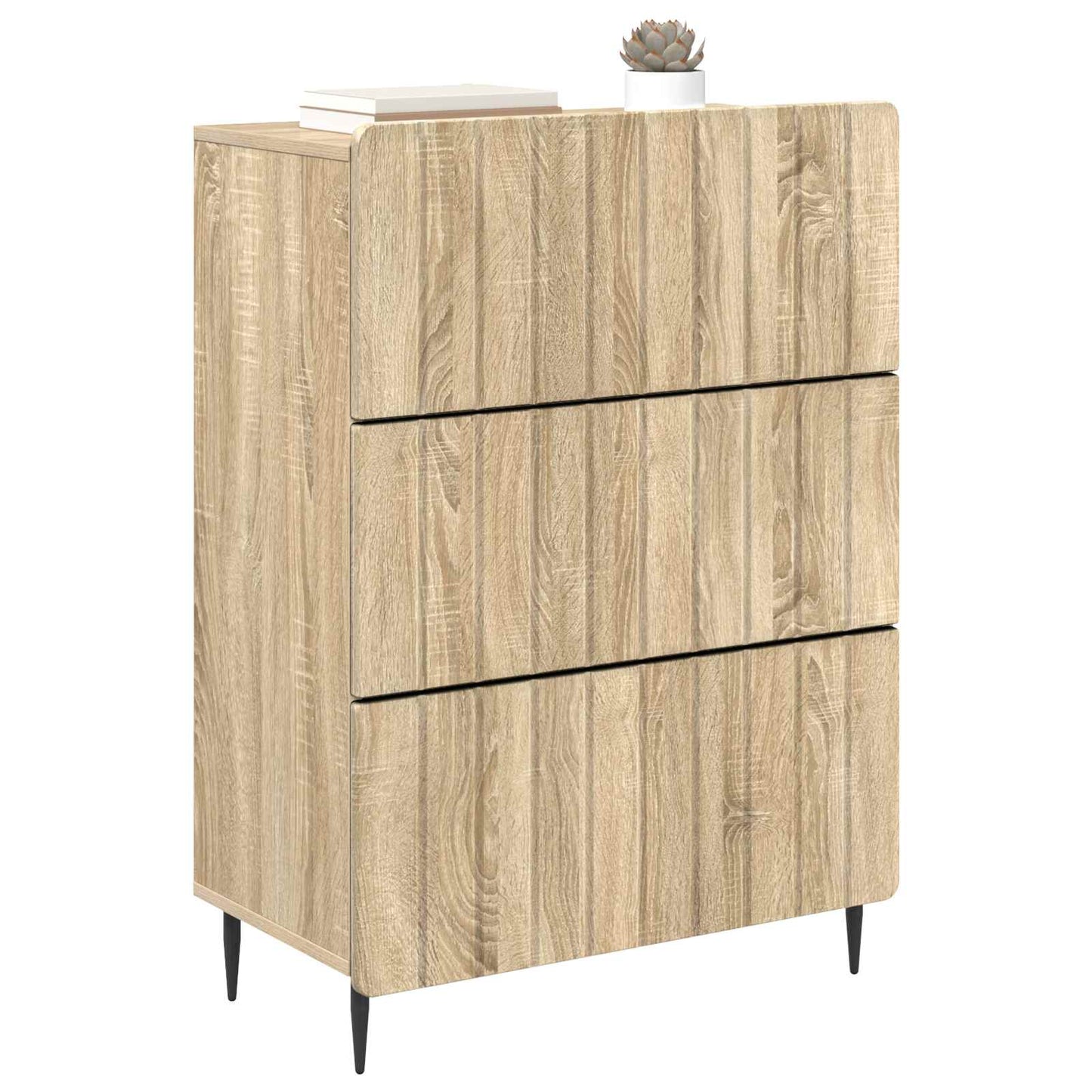 vidaXL Drawer Cabinet Sonoma Oak 66 x 34.5 x 92 cm Engineered Wood