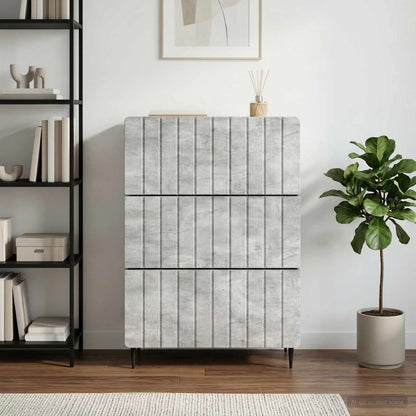 vidaXL Drawer Cabinet Concrete Grey 66 x 34.5 x 92 cm Engineered Wood