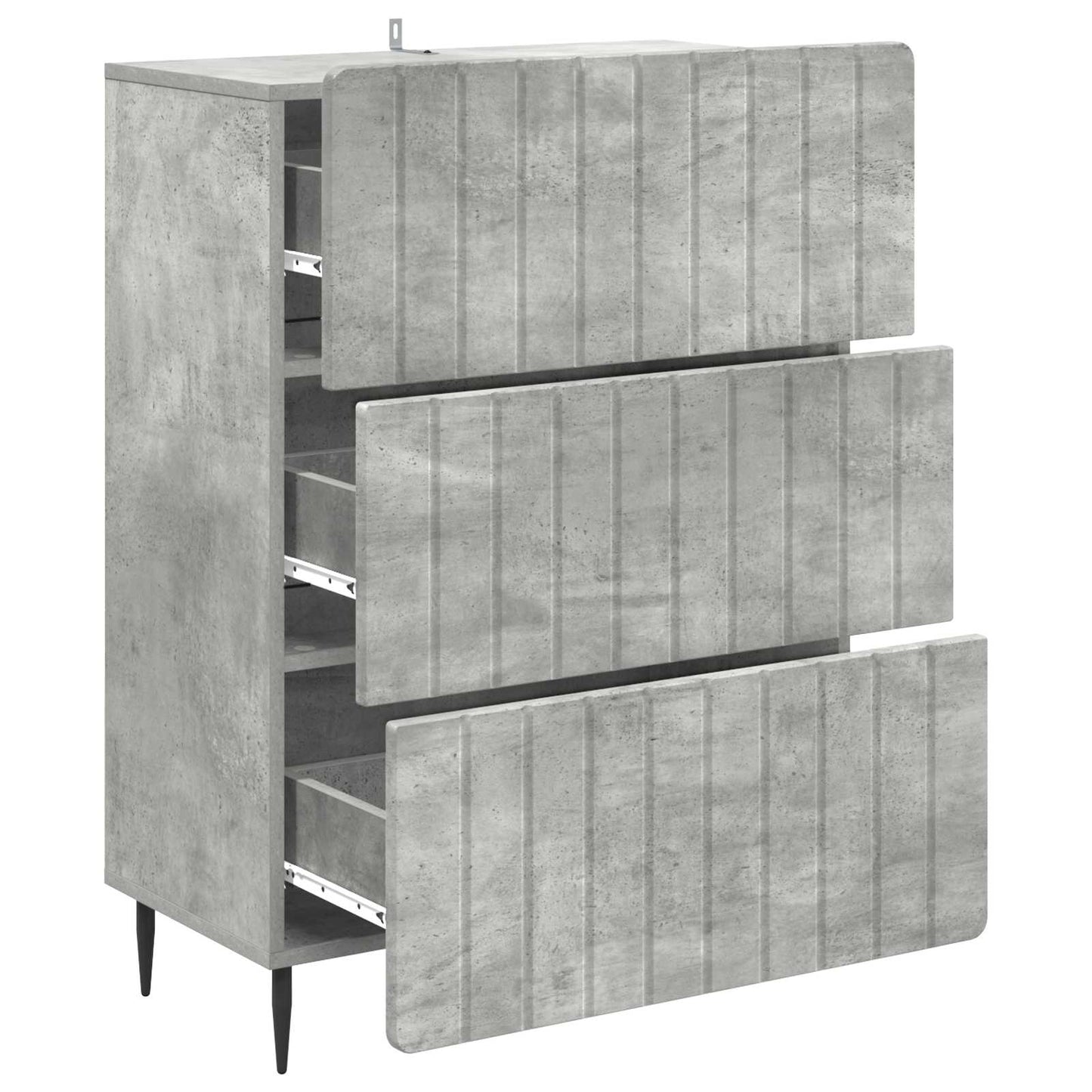 vidaXL Drawer Cabinet Concrete Grey 66 x 34.5 x 92 cm Engineered Wood