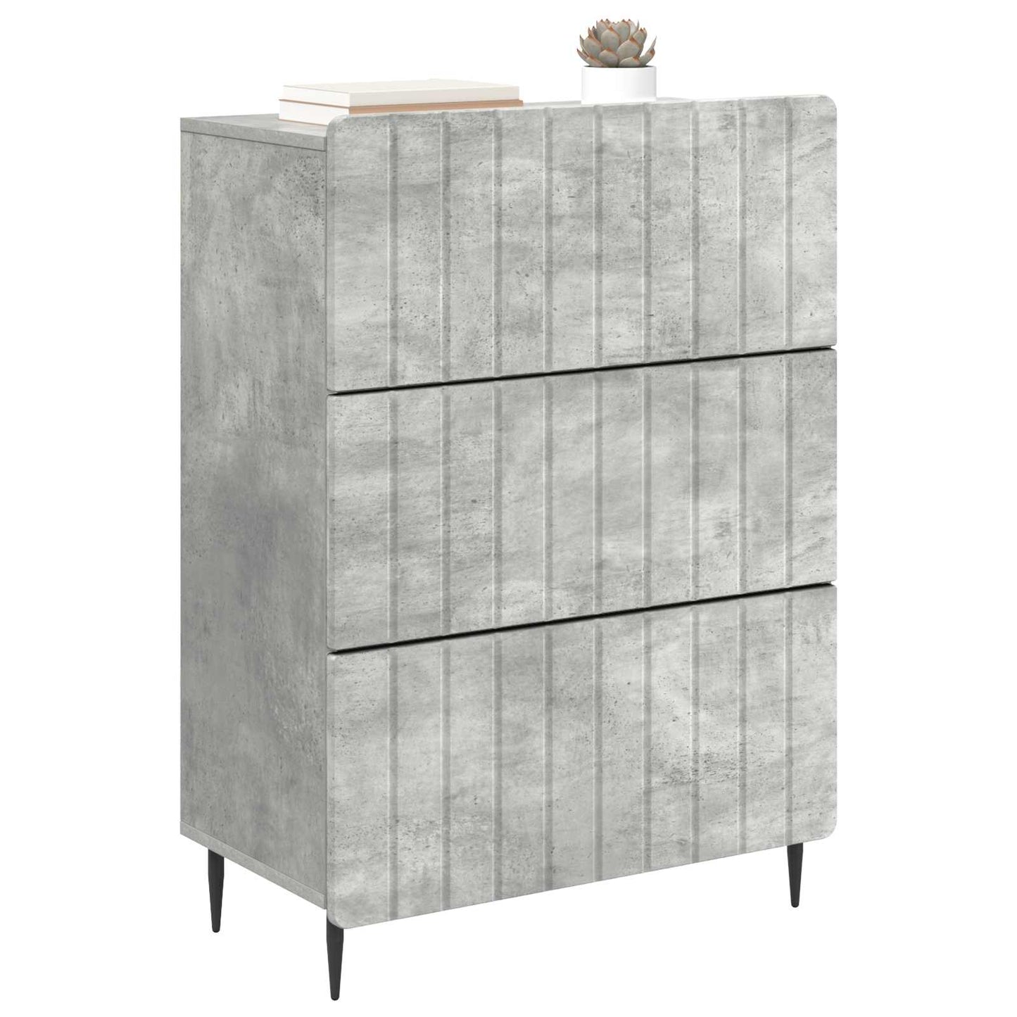 vidaXL Drawer Cabinet Concrete Grey 66 x 34.5 x 92 cm Engineered Wood