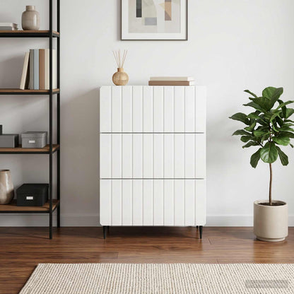 vidaXL Drawer Cabinet High Gloss White 66 x 34.5 x 92 cm