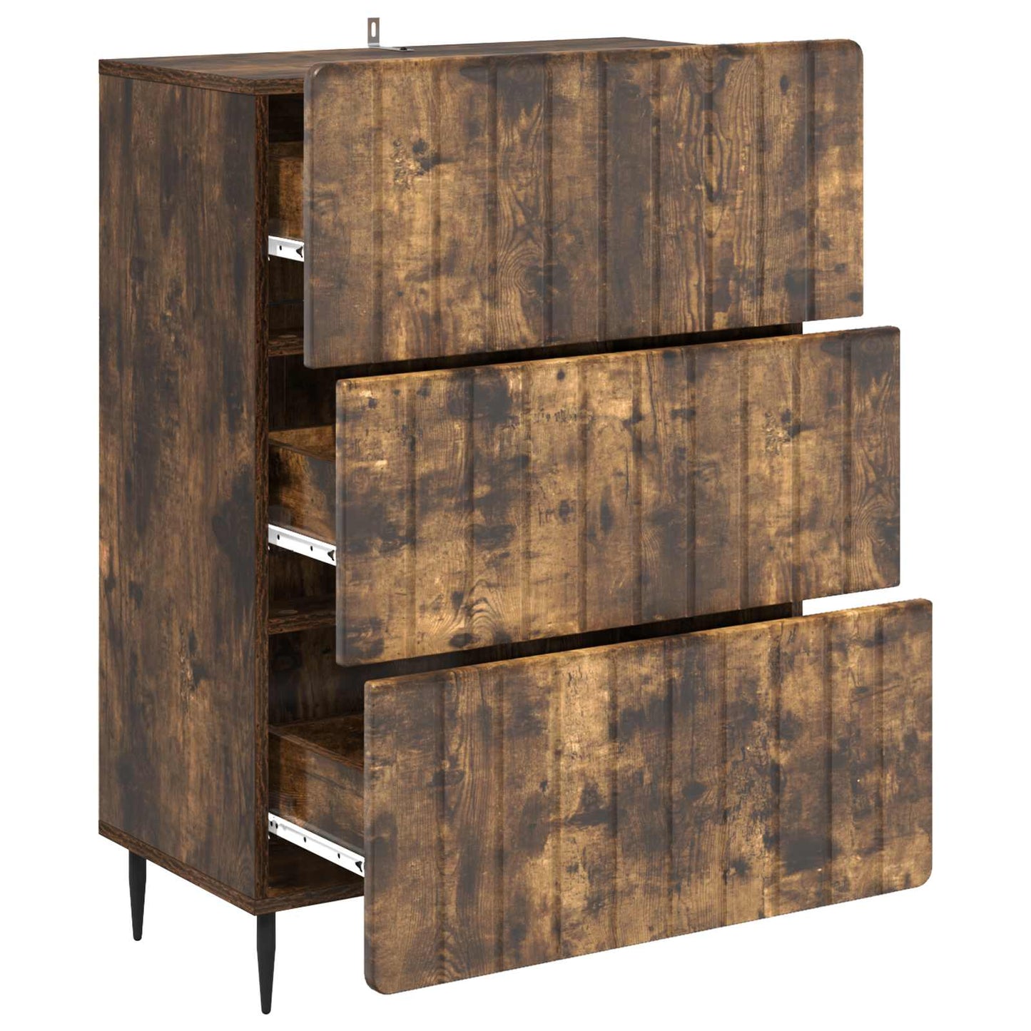 vidaXL Drawer Cabinet Smoked Oak 66 x 34.5 x 92 cm Engineered Wood