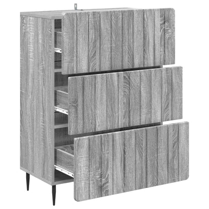 vidaXL Drawer Cabinet Grey Sonoma 66 x 34.5 x 92 cm Engineered Wood