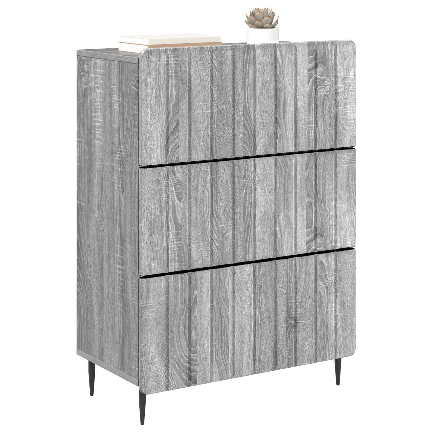 vidaXL Drawer Cabinet Grey Sonoma 66 x 34.5 x 92 cm Engineered Wood