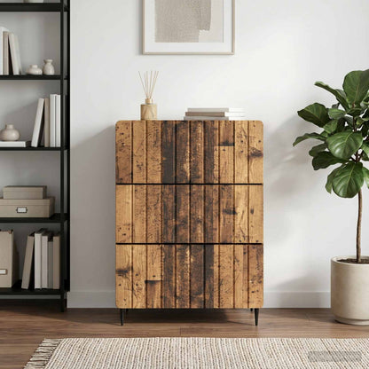 vidaXL Drawer Cabinet Old Wood 66 x 34.5 x 92 cm Engineered Wood