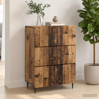 vidaXL Drawer Cabinet Old Wood 66 x 34.5 x 92 cm Engineered Wood