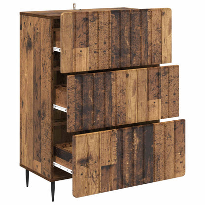 vidaXL Drawer Cabinet Old Wood 66 x 34.5 x 92 cm Engineered Wood