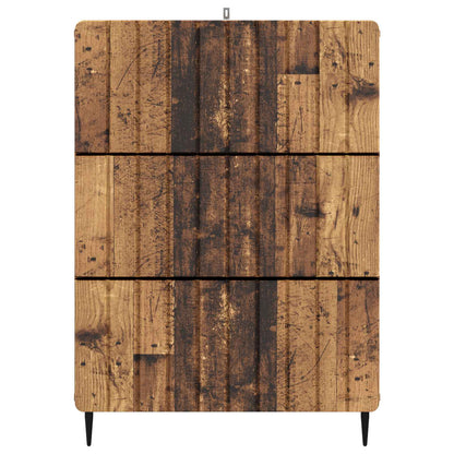 vidaXL Drawer Cabinet Old Wood 66 x 34.5 x 92 cm Engineered Wood