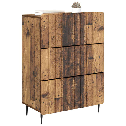 vidaXL Drawer Cabinet Old Wood 66 x 34.5 x 92 cm Engineered Wood