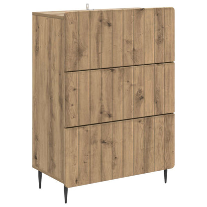 vidaXL Drawer Cabinet 66 x 34.5 x 92 cm Engineered Wood Artisan Oak