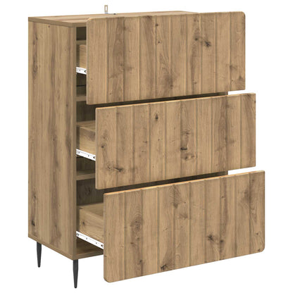 vidaXL Drawer Cabinet 66 x 34.5 x 92 cm Engineered Wood Artisan Oak