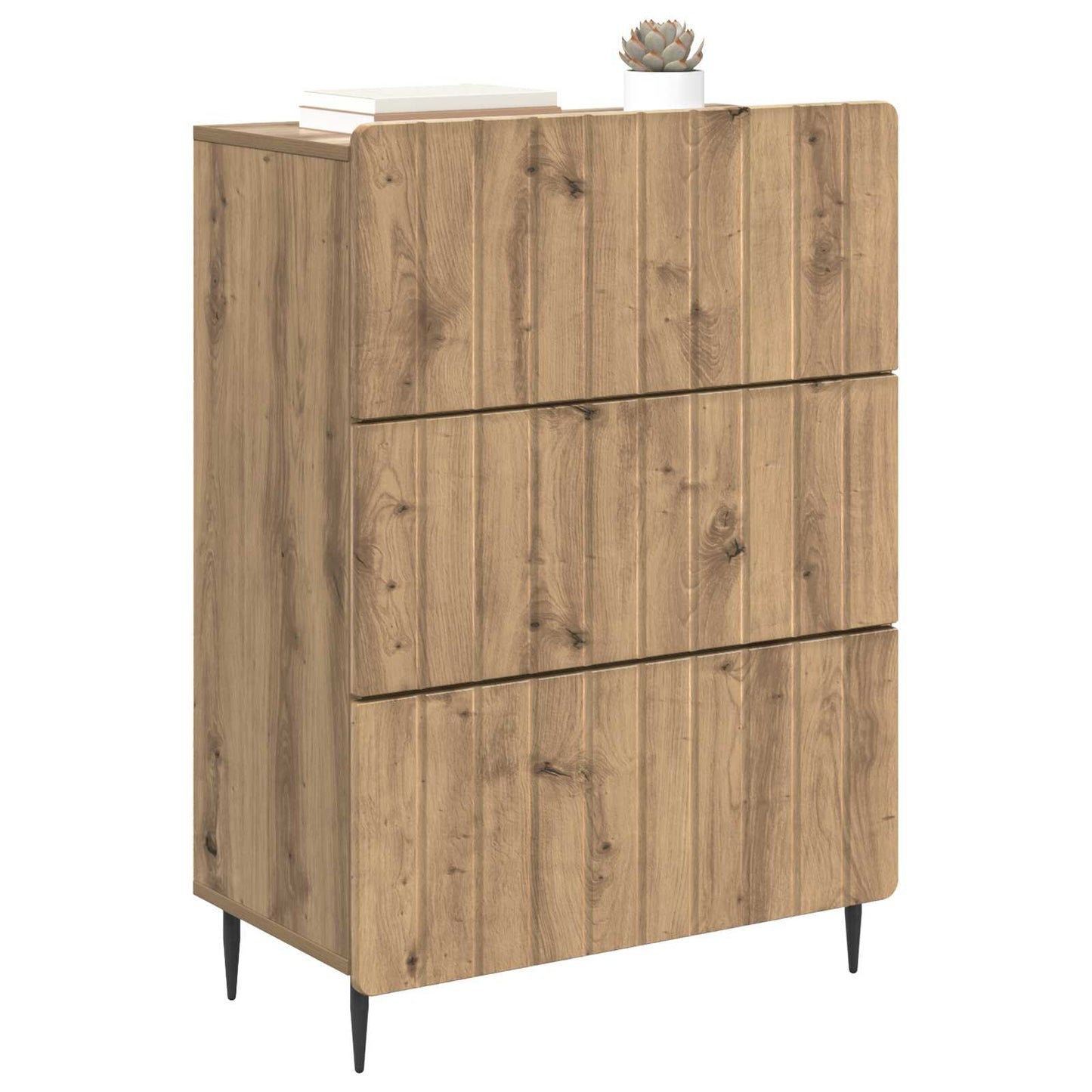 vidaXL Drawer Cabinet 66 x 34.5 x 92 cm Engineered Wood Artisan Oak