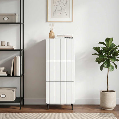 vidaXL Drawer Cabinet White 33 x 34.5 x 92 cm Engineered Wood