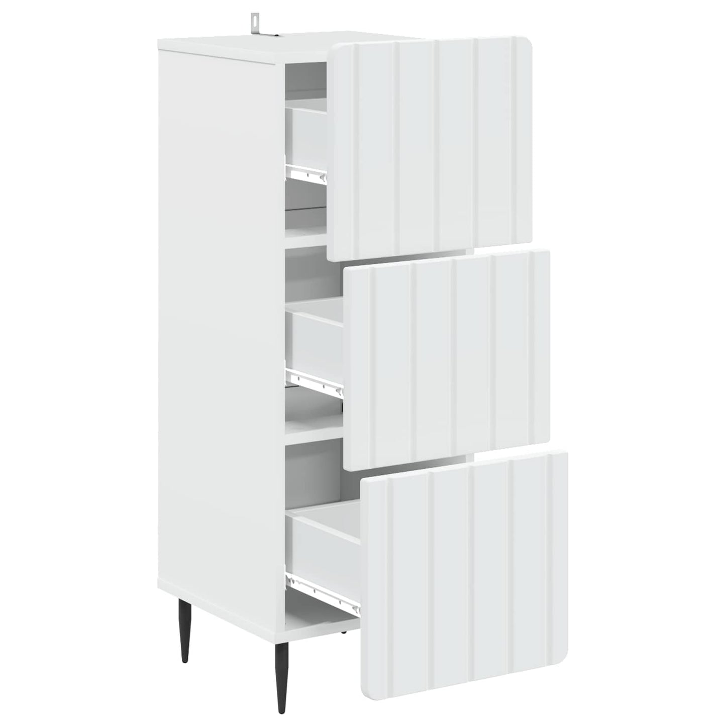 vidaXL Drawer Cabinet White 33 x 34.5 x 92 cm Engineered Wood