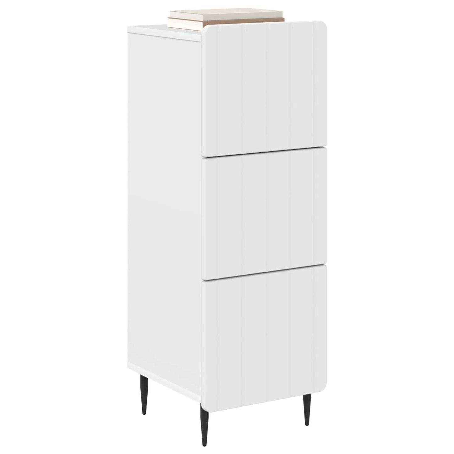 vidaXL Drawer Cabinet White 33 x 34.5 x 92 cm Engineered Wood