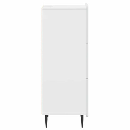 vidaXL Drawer Cabinet White 33 x 34.5 x 92 cm Engineered Wood