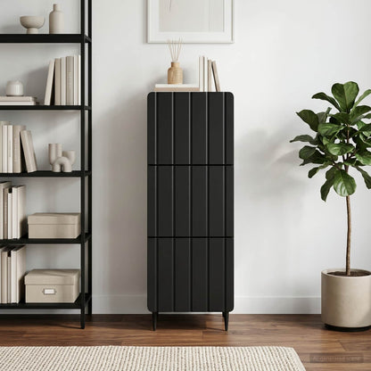 vidaXL Drawer Cabinet 33 x 34.5 x 92 cm Engineered Wood Black