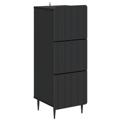 vidaXL Drawer Cabinet 33 x 34.5 x 92 cm Engineered Wood Black