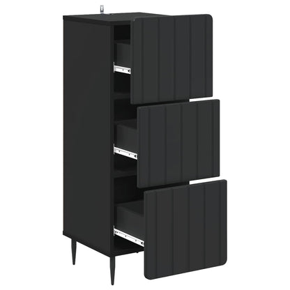 vidaXL Drawer Cabinet 33 x 34.5 x 92 cm Engineered Wood Black
