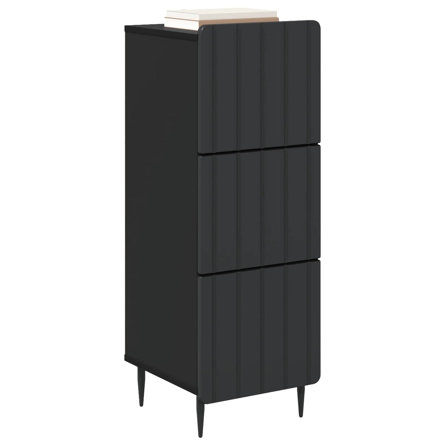 vidaXL Drawer Cabinet 33 x 34.5 x 92 cm Engineered Wood Black