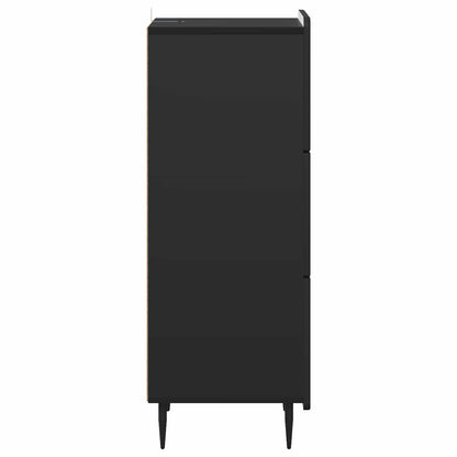 vidaXL Drawer Cabinet 33 x 34.5 x 92 cm Engineered Wood Black