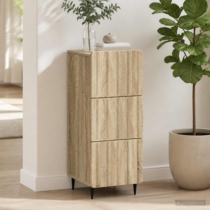vidaXL Drawer Cabinet Sonoma Oak 33 x 34.5 x 92 cm Engineered Wood