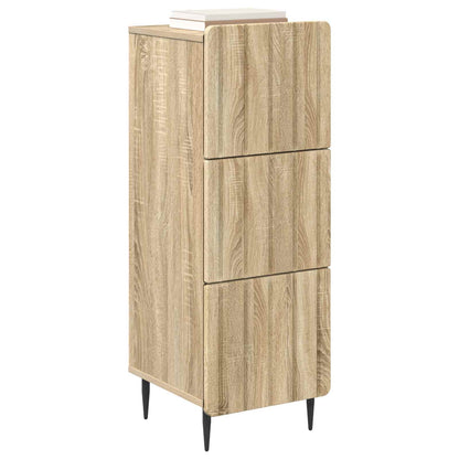 vidaXL Drawer Cabinet Sonoma Oak 33 x 34.5 x 92 cm Engineered Wood
