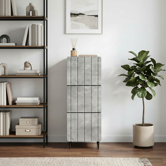 vidaXL Drawer Cabinet Concrete Grey 33 x 34.5 x 92 cm Engineered Wood
