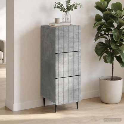 vidaXL Drawer Cabinet Concrete Grey 33 x 34.5 x 92 cm Engineered Wood