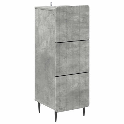 vidaXL Drawer Cabinet Concrete Grey 33 x 34.5 x 92 cm Engineered Wood