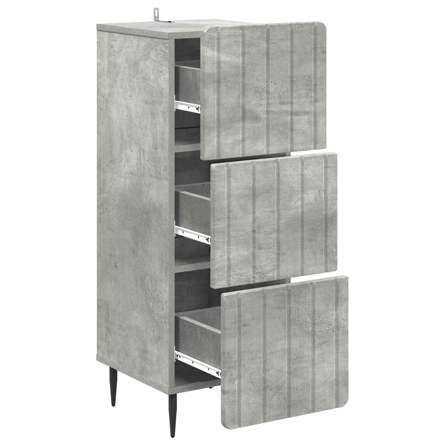 vidaXL Drawer Cabinet Concrete Grey 33 x 34.5 x 92 cm Engineered Wood