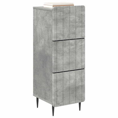 vidaXL Drawer Cabinet Concrete Grey 33 x 34.5 x 92 cm Engineered Wood