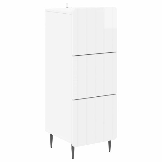 vidaXL Drawer Cabinet High Gloss White 33 x 34.5 x 92 cm