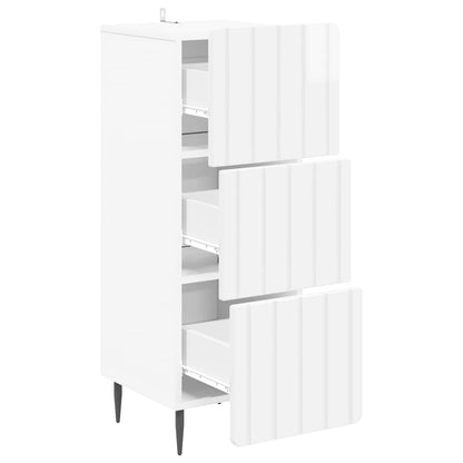 vidaXL Drawer Cabinet High Gloss White 33 x 34.5 x 92 cm