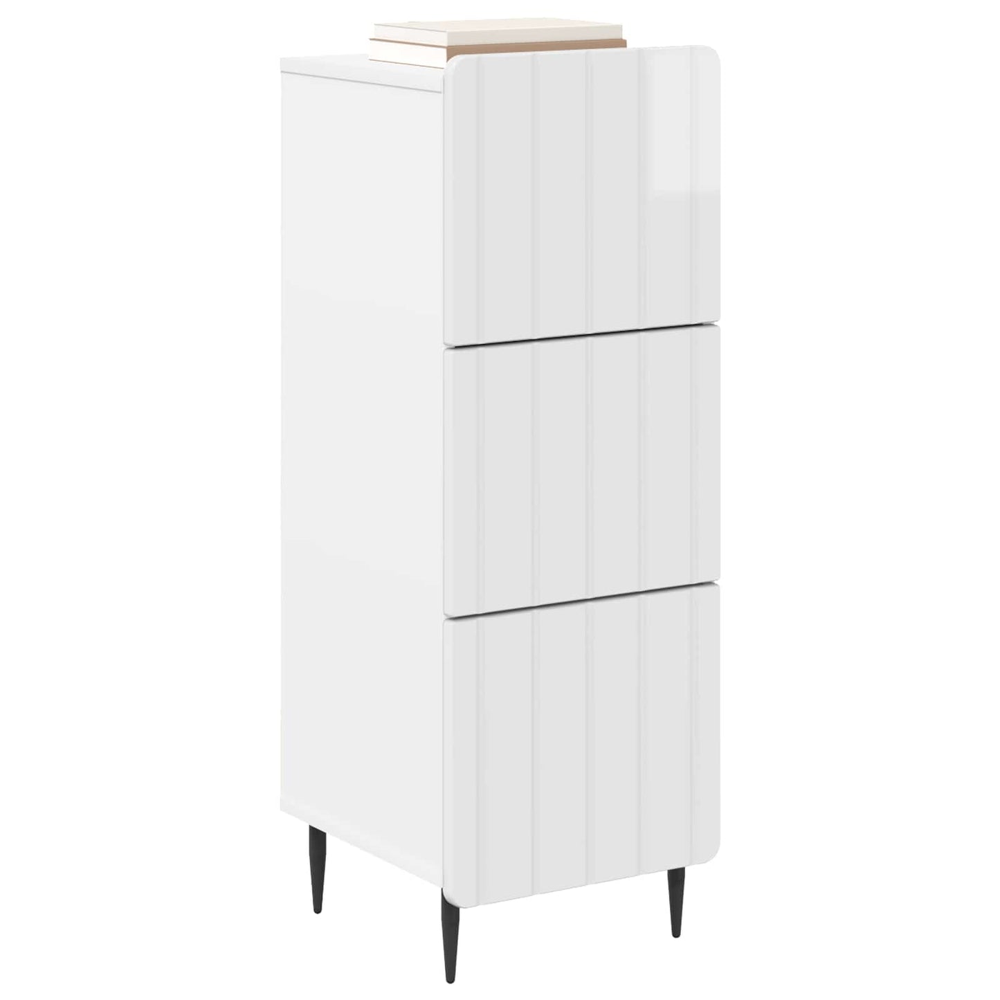 vidaXL Drawer Cabinet High Gloss White 33 x 34.5 x 92 cm