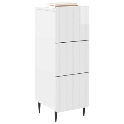 vidaXL Drawer Cabinet High Gloss White 33 x 34.5 x 92 cm