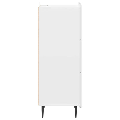 vidaXL Drawer Cabinet High Gloss White 33 x 34.5 x 92 cm