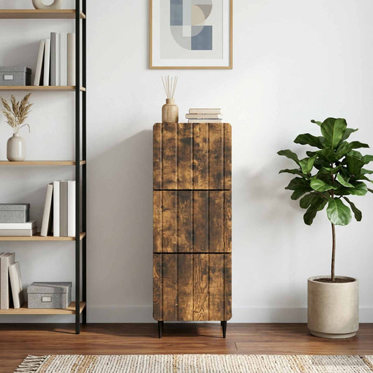vidaXL Drawer Cabinet Smoked Oak 33 x 34.5 x 92 cm Engineered Wood