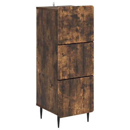 vidaXL Drawer Cabinet 33 x 34.5 x 92 cm Engineered Wood Smoked Oak