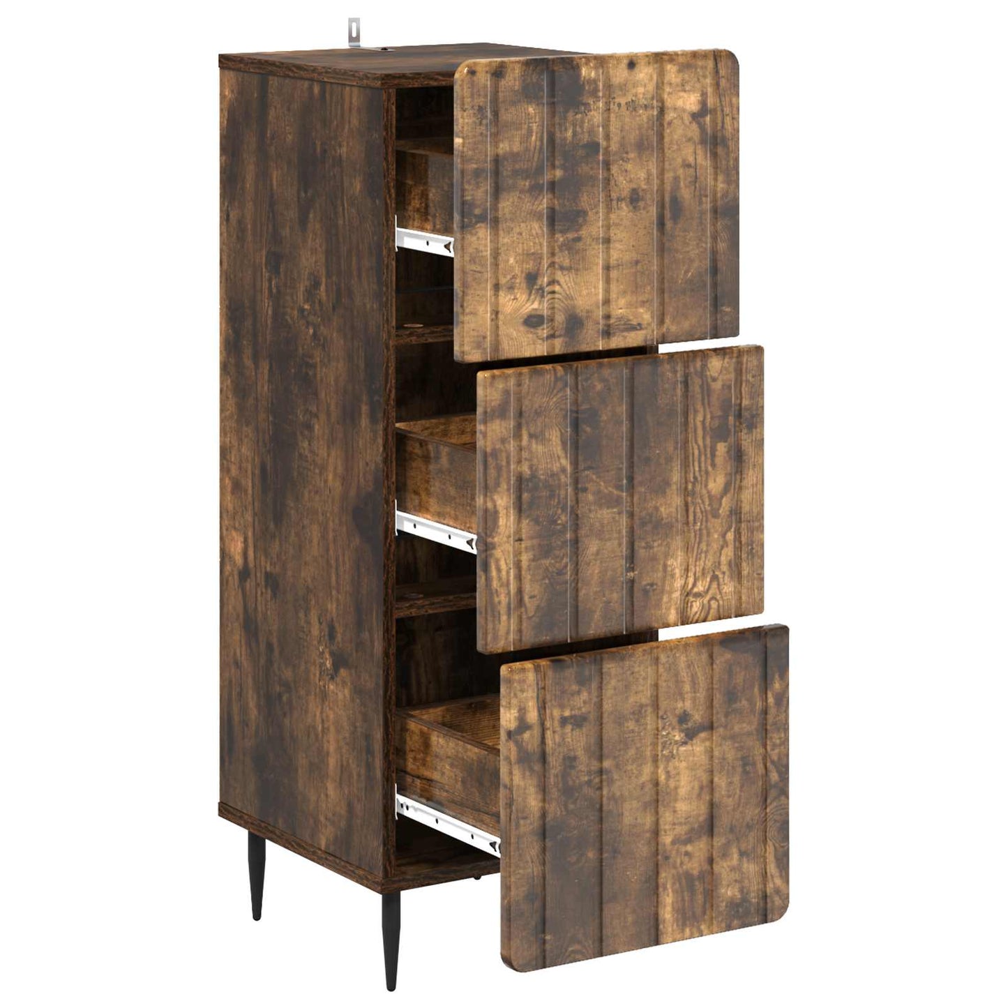 vidaXL Drawer Cabinet Smoked Oak 33 x 34.5 x 92 cm Engineered Wood