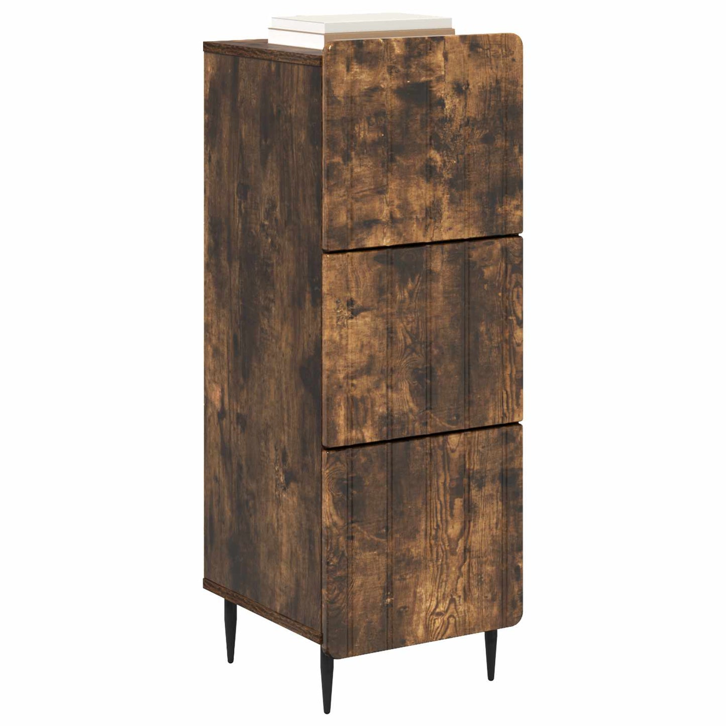vidaXL Drawer Cabinet Smoked Oak 33 x 34.5 x 92 cm Engineered Wood