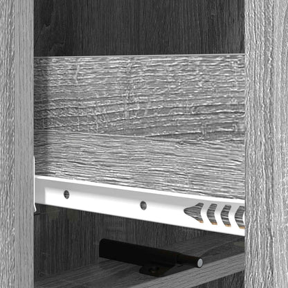 vidaXL Drawer Cabinet Grey Sonoma 33 x 34.5 x 92 cm Engineered Wood