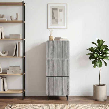 vidaXL Drawer Cabinet Grey Sonoma 33 x 34.5 x 92 cm Engineered Wood