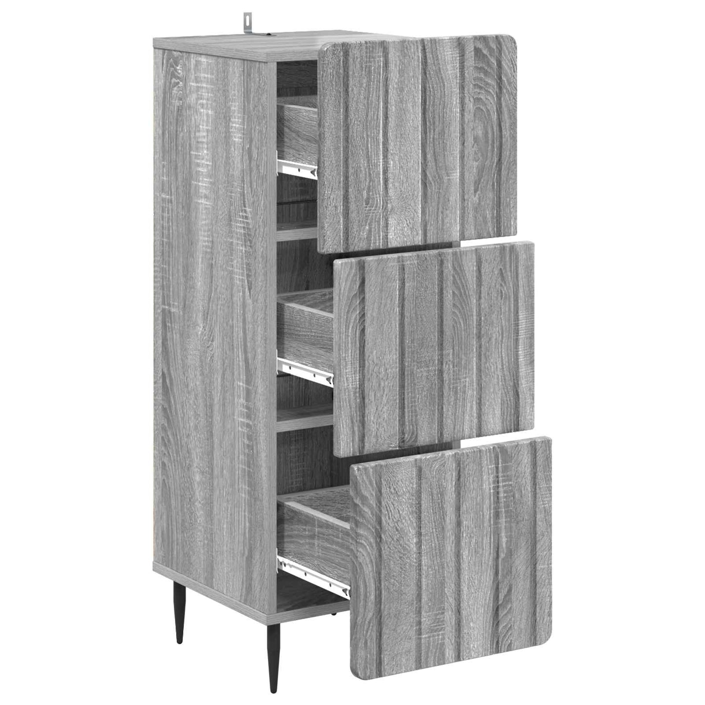 vidaXL Drawer Cabinet Grey Sonoma 33 x 34.5 x 92 cm Engineered Wood