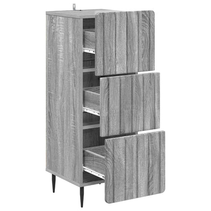vidaXL Drawer Cabinet Grey Sonoma 33 x 34.5 x 92 cm Engineered Wood