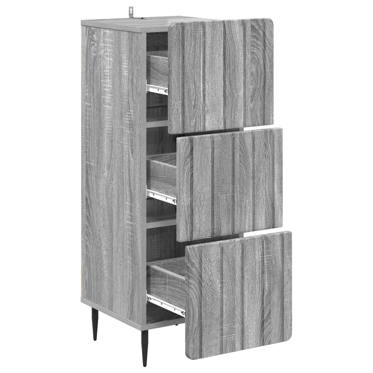 vidaXL Drawer Cabinet 33 x 34.5 x 92 cm Engineered Wood Grey Sonoma