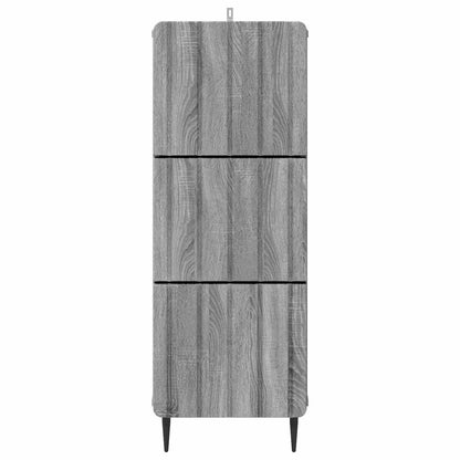 vidaXL Drawer Cabinet Grey Sonoma 33 x 34.5 x 92 cm Engineered Wood