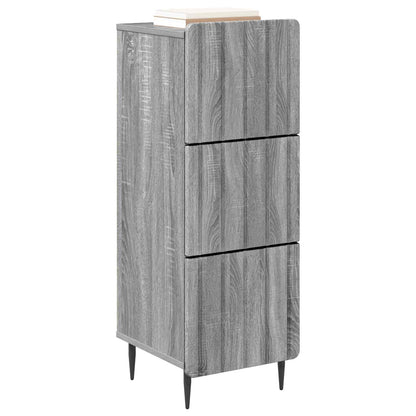 vidaXL Drawer Cabinet Grey Sonoma 33 x 34.5 x 92 cm Engineered Wood